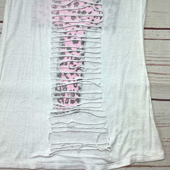 Cheetah Print Cross Distressed Tank Top - Small - Picture 6 of 8